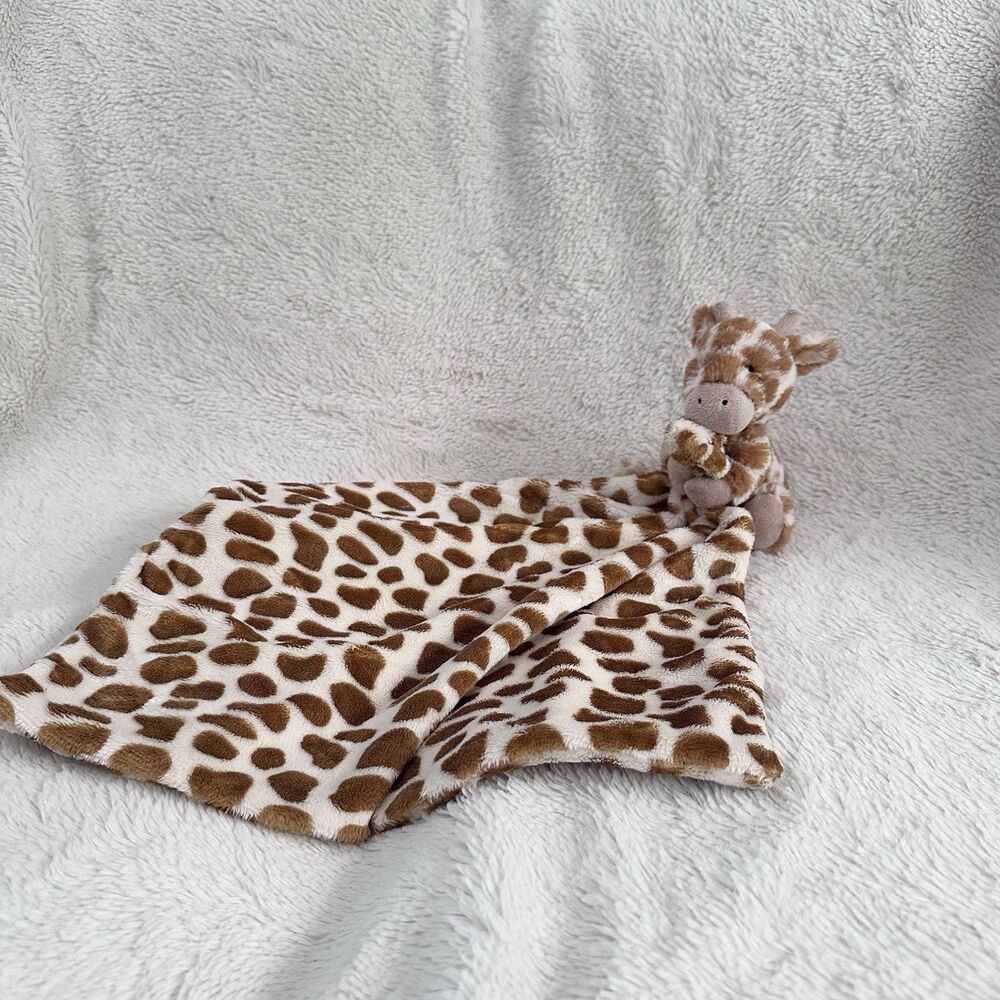 Little Jellycat Plush Baby Giraffe Soother Security Blanket Lovey Brown Cut Tag